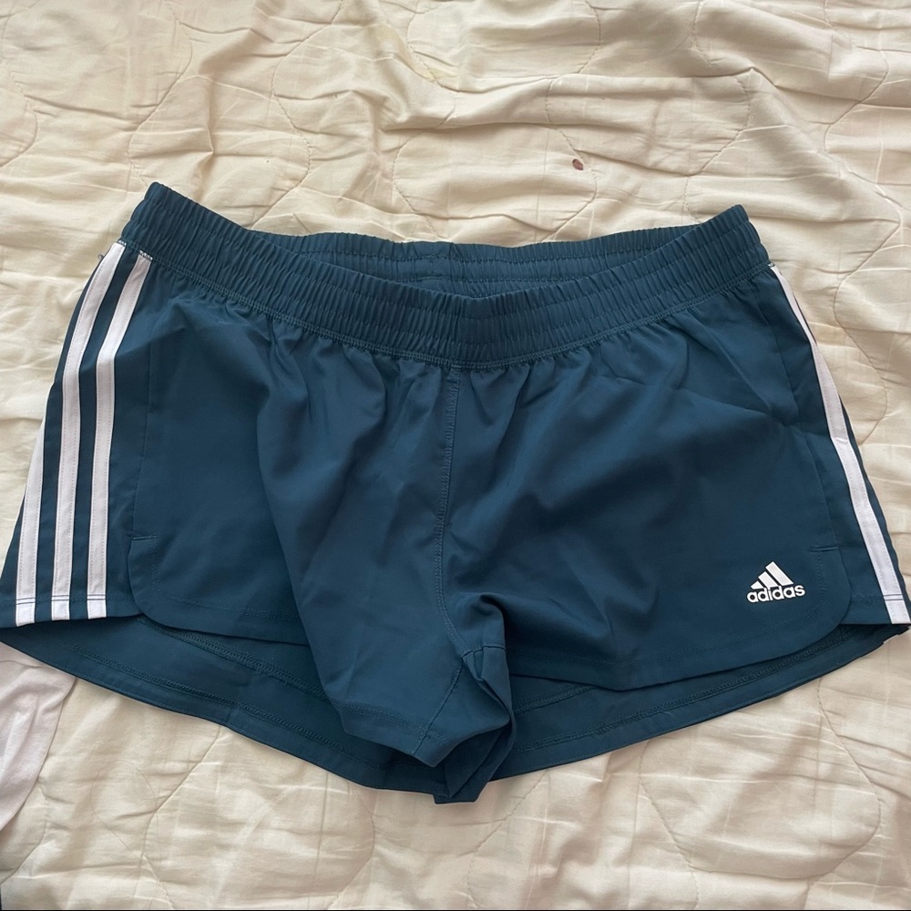 blue adidas shorts